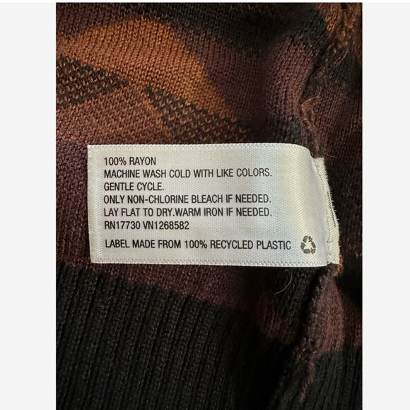 MISSONI Chevron Zig Zag Duster Cardigan Sweater M Brown - Picture 8 of 8